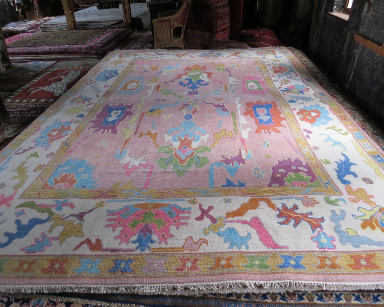 Oushak colorful rugs